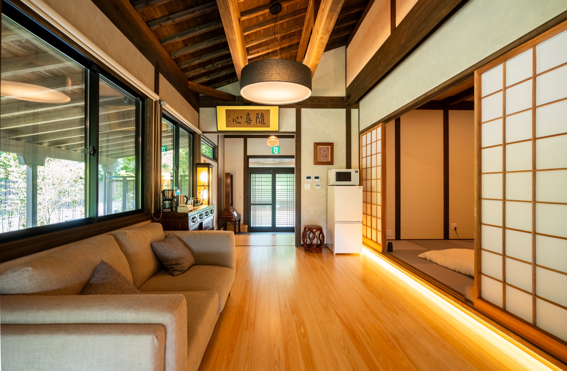 Bunshinkan wooden deck area