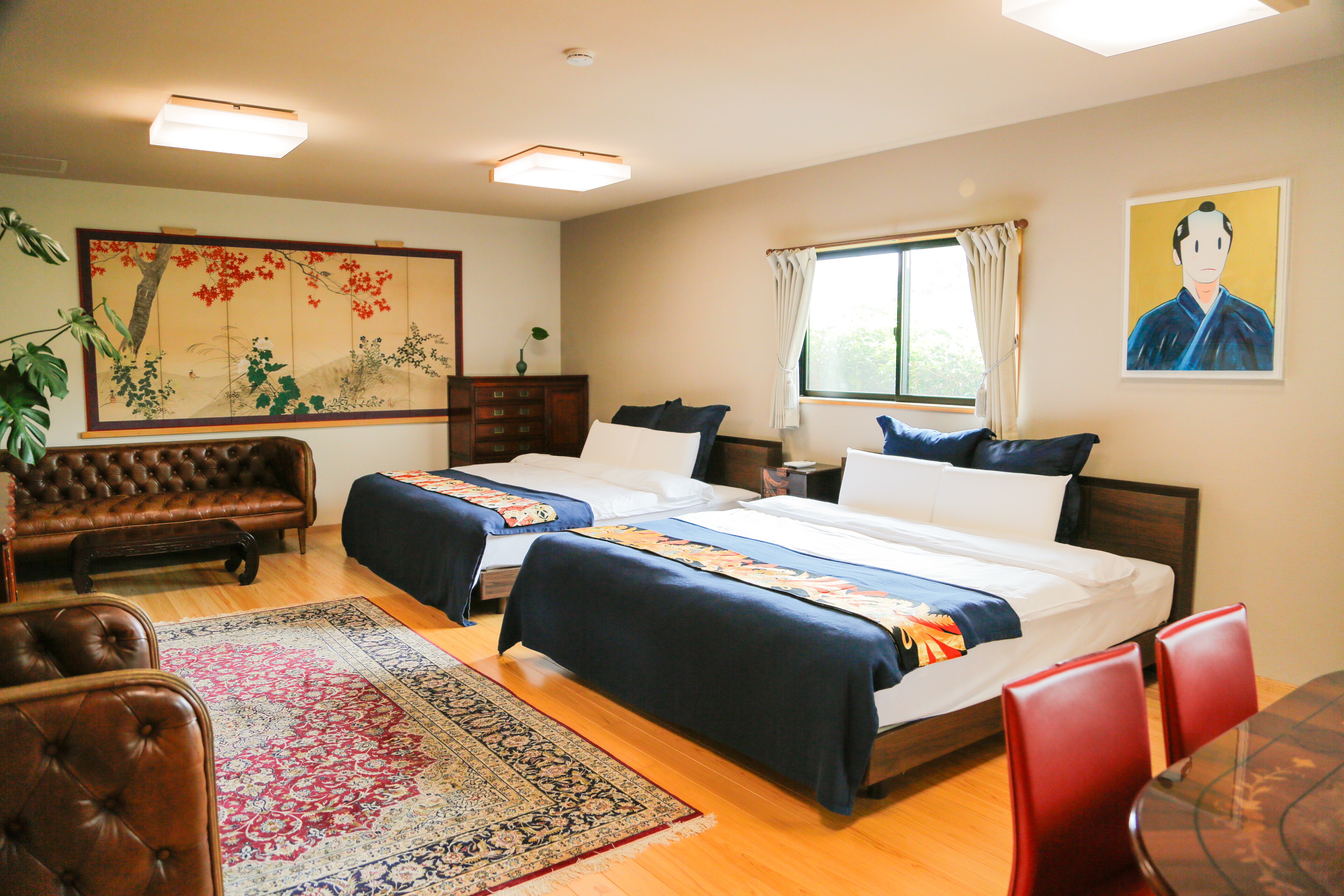 鴻臚館の広々とした伝統的な家と複数の寝室